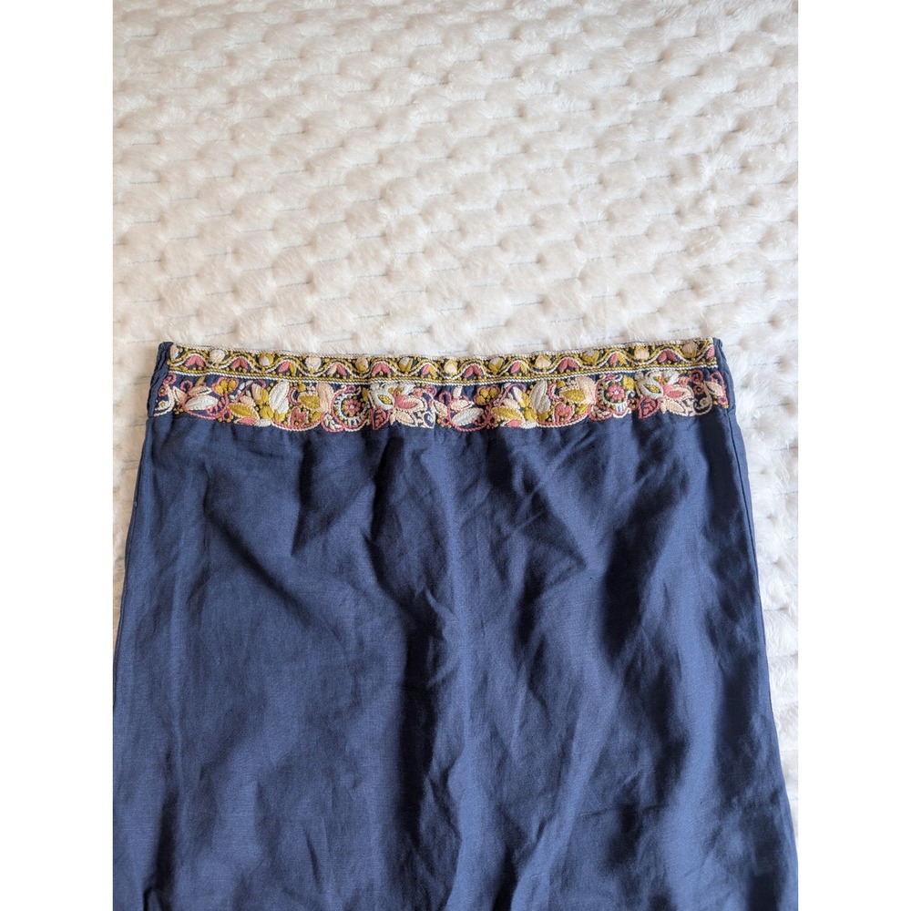 Miss Me Embroidered Romper Drawstring Waist Pockets Blue Boho Size L‎ - Picture 4 of 10